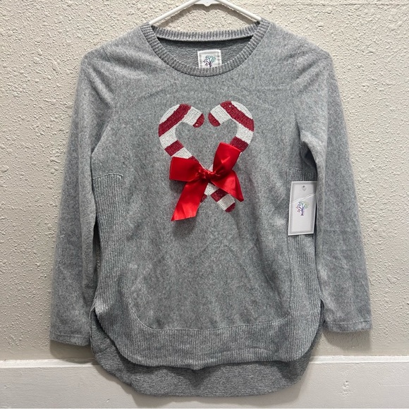 Colortree Candy Cane Heart Long Sleeve Top NWT - Picture 1 of 4